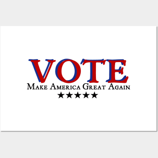 Vote Make America Great Again Red/Blue Posters and Art